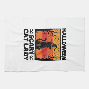 Paño De Cocina Camiseta de grabado vintage de señora gato espeluz