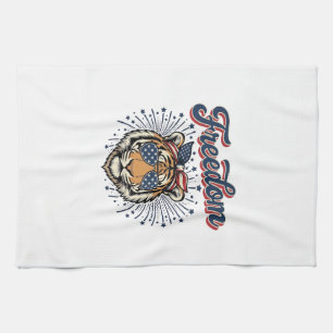 Paño De Cocina Camiseta de grabado vintage patriota Tigre de la L