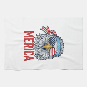 Paño De Cocina Camiseta de grabado vintage Patriótico Águila Meri