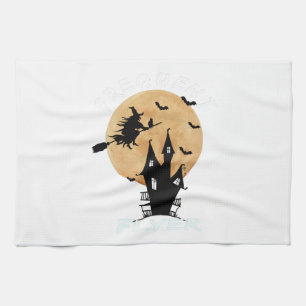 Paño De Cocina Camiseta de Halloween de Bruja Viajera Frecuente P