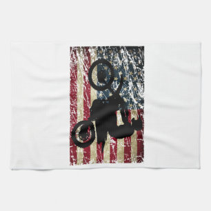 Paño De Cocina Camiseta de motocross Dirt Bike USA bandera americ