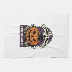 Paño De Cocina Camiseta de Noche Embrujada Vintage de Bruja de Ca
