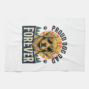 Paño De Cocina Camiseta de Papá Perro Diseño Retro de Golden Retr