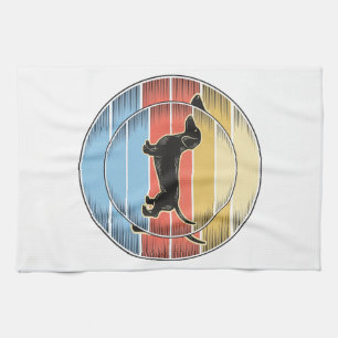 Paño De Cocina Camiseta de perro de diseño vintage dachshund pues