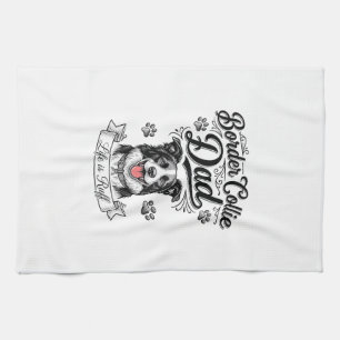 Paño De Cocina Camiseta de perro de grabado vintage Border Collie