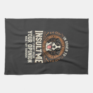 Paño De Cocina Camiseta de perro opinión divertida insulto