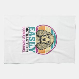 Paño De Cocina Camiseta de perro vintage de Cocker Spaniel fácilm