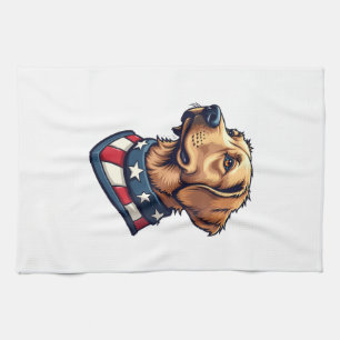 Paño De Cocina Camiseta de perro vintage mascota retriever patrió