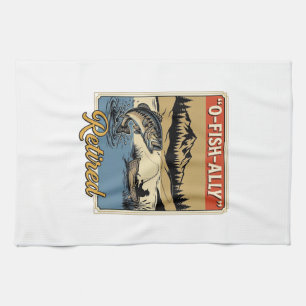 Paño De Cocina Camiseta de pesca vintage O-Fish-Ally Retired Dise