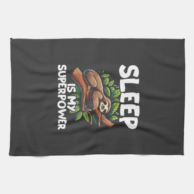 Paño De Cocina Camiseta de Sloth Mi Súper Poder es Dormir (Horizontal)