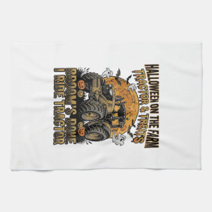 Paño De Cocina Camiseta de Tractor de Halloween Divertida Bruja d