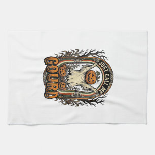 Paño De Cocina Camiseta Divertida de Calabaza Grabado Vintage Hal