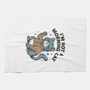 Paño De Cocina Camiseta divertida de gato con grabado vintage de 
