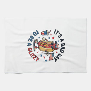 Paño De Cocina Camiseta divertida de grabado vintage de hot dog p