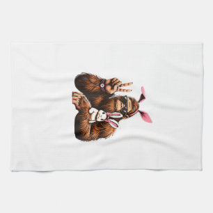 Paño De Cocina Camiseta divertida de Pascua de conejo Bigfoot Sas