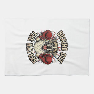 Paño De Cocina Camiseta divertida de perro boxeador boxeando a lo