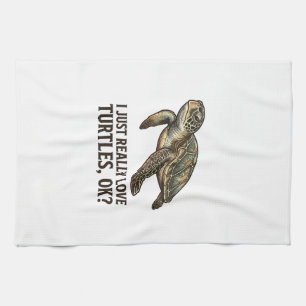 Paño De Cocina Camiseta divertida de tortuga amante de tortugas v