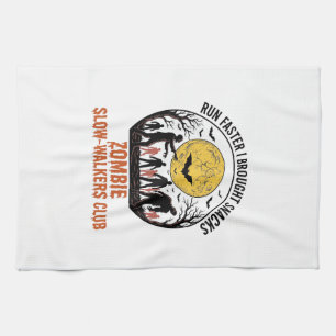 Paño De Cocina Camiseta Divertida de Zombie con Luna Grabada y Hu