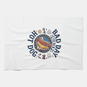 Paño De Cocina Camiseta Divertida Día Malo Hot Dog Patriótico 4 d