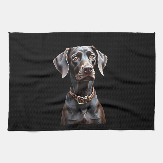Paño De Cocina Camiseta Divertida Para Perro Pointer Mamá Papá Am (Horizontal)