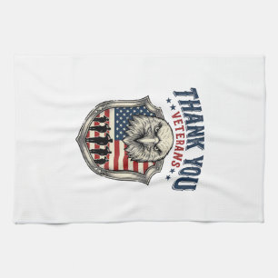 Paño De Cocina Camiseta Escudo de Águila Patriótica Gracias Veter
