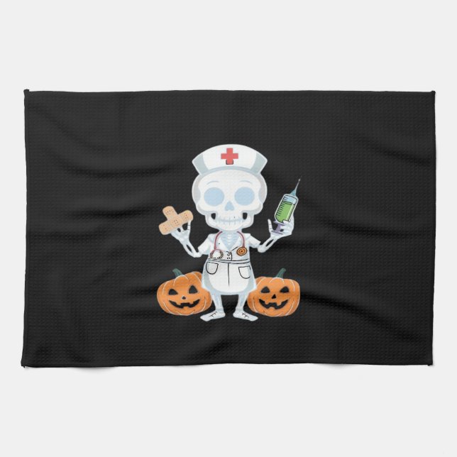 Paño De Cocina Camiseta esencial de la enfermera Skeleton de Hall (Horizontal)