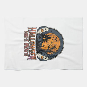 Paño De Cocina Camiseta Fantasma Luna Grabada Escena Halloween Vi