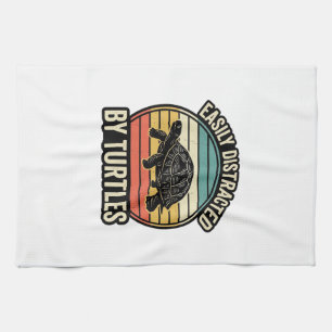 Paño De Cocina Camiseta Gráfica Vintage de Tortugas que Distraen 