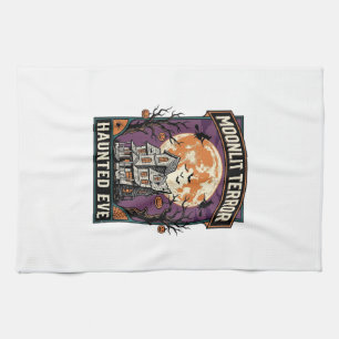 Paño De Cocina Camiseta Luna Embrujada Grabado Vintage Halloween 