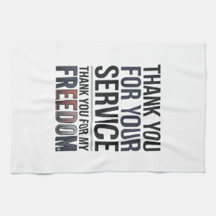 Paño De Cocina Camiseta Patriótica de Veterano Gracias por mi Lib
