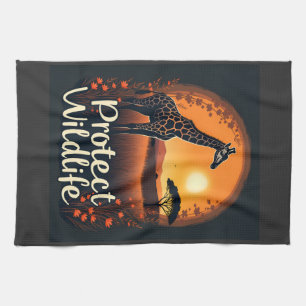 Paño De Cocina Camiseta sin mangas de jirafa de la sabana