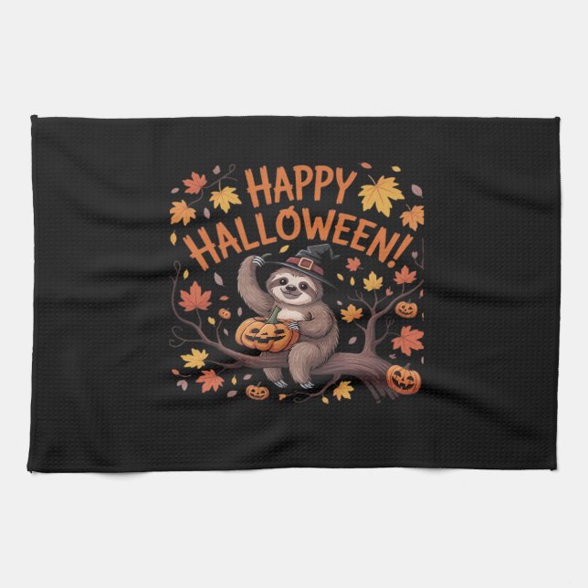 Paño De Cocina Camiseta sobredimensionada del Día de Halloween (Horizontal)