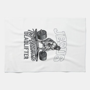 Paño De Cocina Camiseta Vector Vintage Levantador de Peso Muerto 