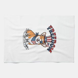 Paño De Cocina Camiseta vintage con grabado de Corgi patriótico d