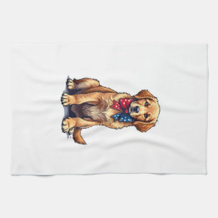 Paño De Cocina Camiseta Vintage de Cachorro Golden Retriever Patr