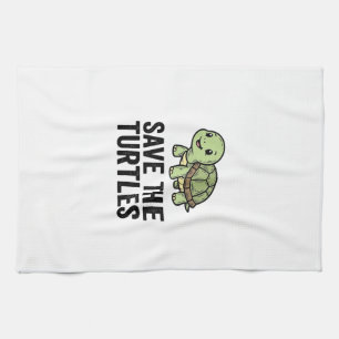 Paño De Cocina Camiseta Vintage de Conservación de Tortugas Salva