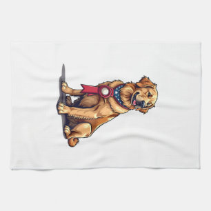 Paño De Cocina Camiseta Vintage de Golden Retriever Americano Org