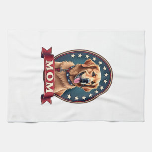 Paño De Cocina Camiseta Vintage de Golden Retriever Patriótica pa