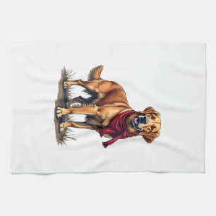 Paño De Cocina Camiseta Vintage de Golden Retriever Patriótico de
