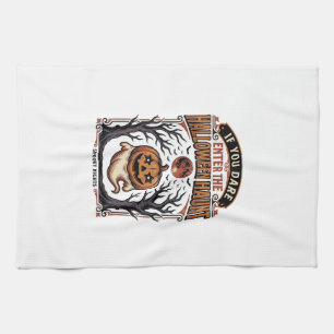 Paño De Cocina Camiseta Vintage de Halloween Calabaza Grabada Esp