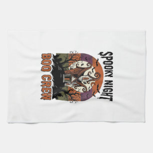 Paño De Cocina Camiseta Vintage de Halloween Noche de Brujas Casa