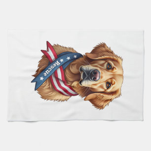 Paño De Cocina Camiseta Vintage de rescate de Golden Retriever pa