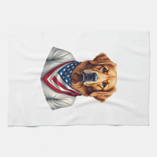 Paño De Cocina Camiseta Vintage de Retriever Dorado Canino Americ