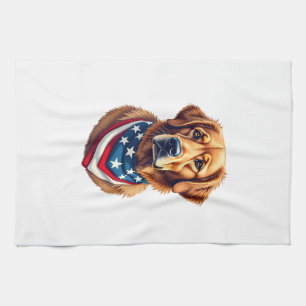 Paño De Cocina Camiseta Vintage de Retriever Dorado Todo American