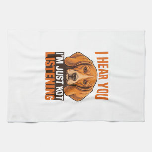 Paño De Cocina Camiseta Vintage Divertido Perro Te Escucho No Est