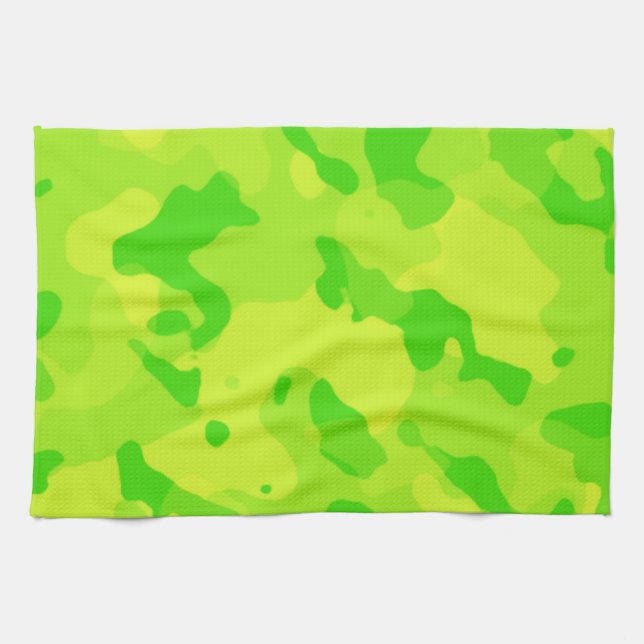 Paño De Cocina Camo amarillo verde neón; camuflaje (Horizontal)