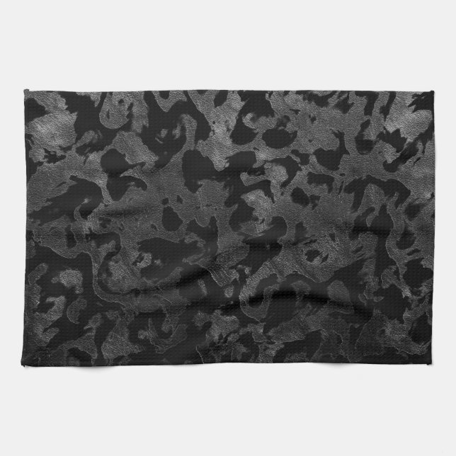 Paño De Cocina Camo moderno - Negro y gris oscuro - camuflaje (Horizontal)