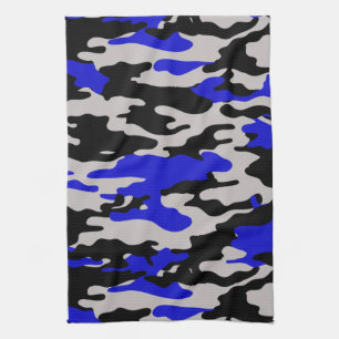 Paño De Cocina Camo negro y azul