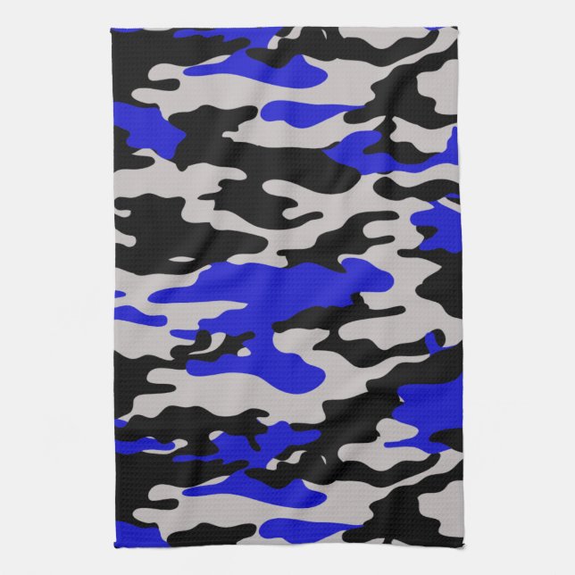 Paño De Cocina Camo negro y azul (Vertical)
