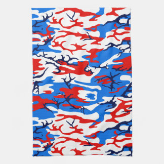 Paño De Cocina Camo rojo blanco y azul